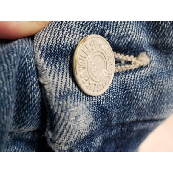 Mother Womens The Looker Graffiti Girl Distressed Blue Jeans 31 Comfort Stretch - Picture 13 of 16